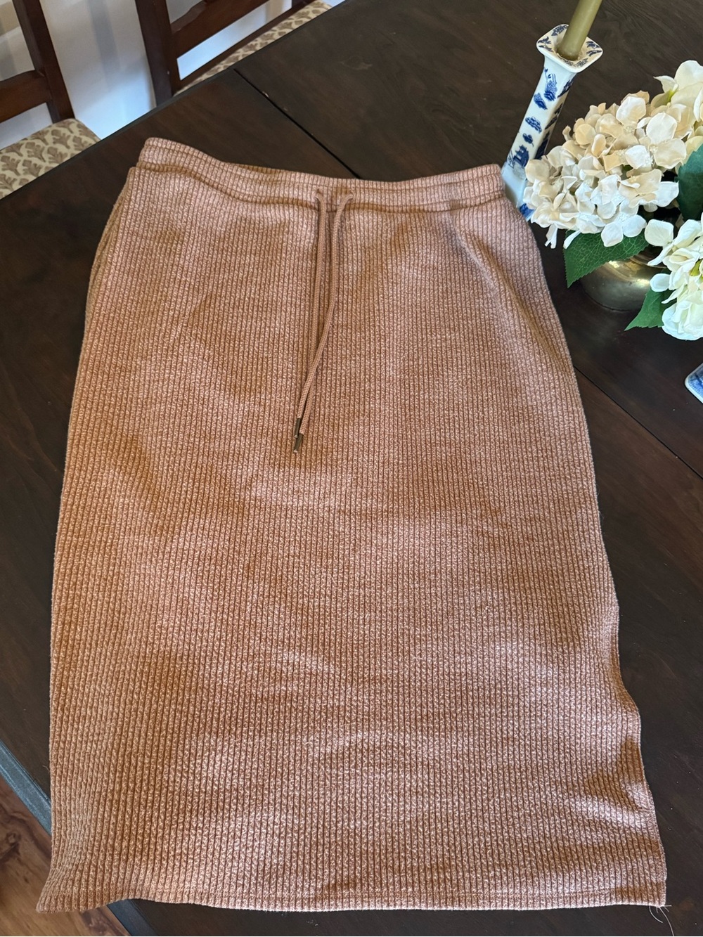 Soma Ribbed Pencil Skirt - caramel